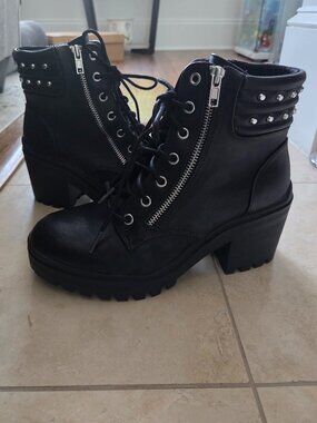 NOBO Gothic Chunky Heel Ankle Boots Size 8.5